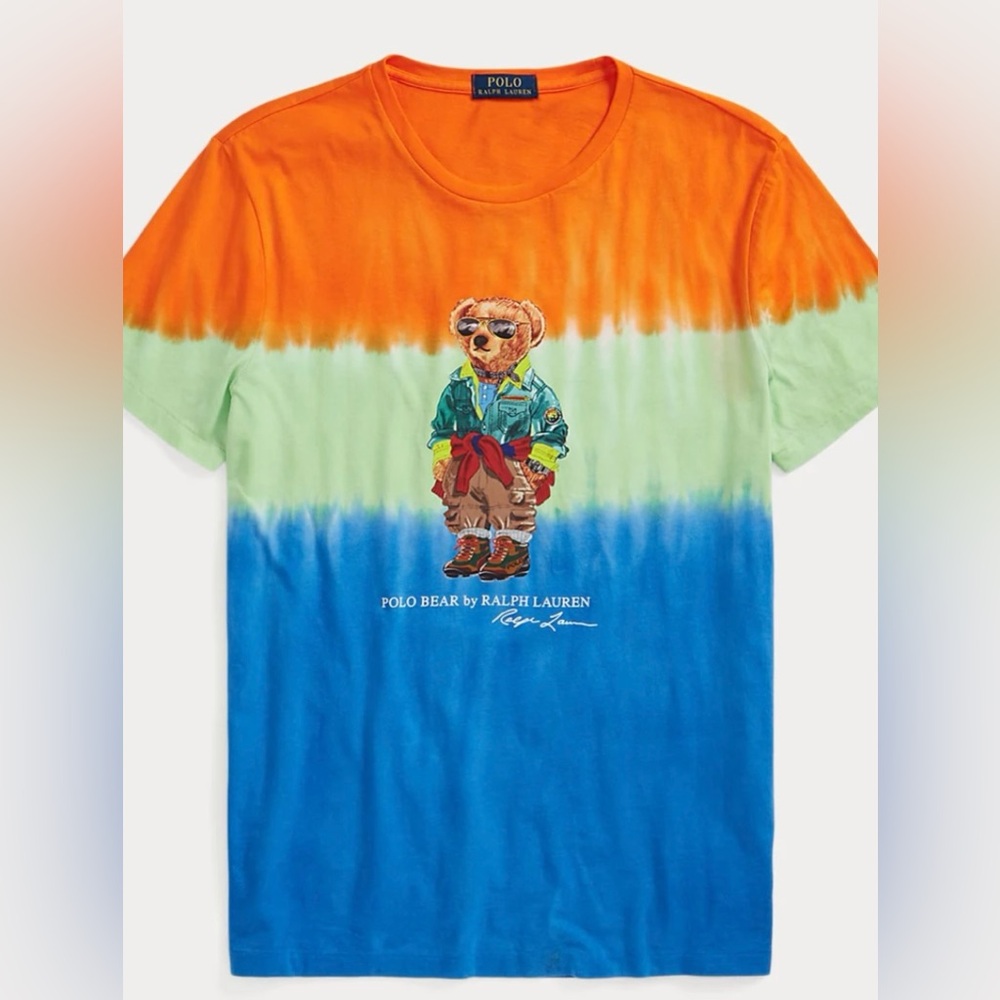 RARE Ralph Lauren Tie-Dye Polo Bear T-Shirt Tee Sz. L